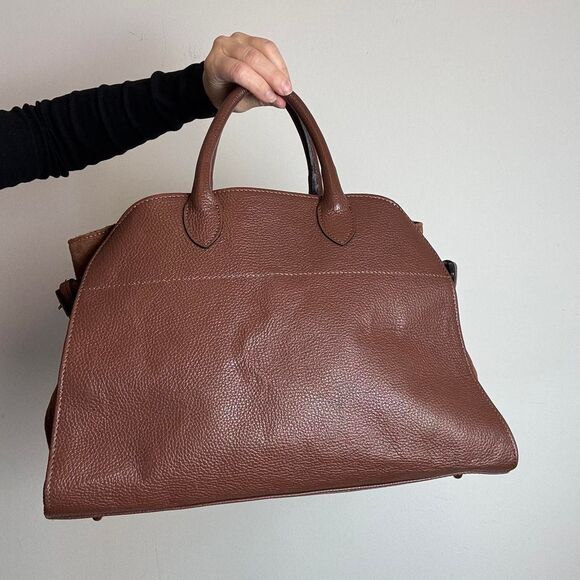 Divina Firenze Genuine Brown Leather Made in Italy Satchel Bag - Picture 3 of 7